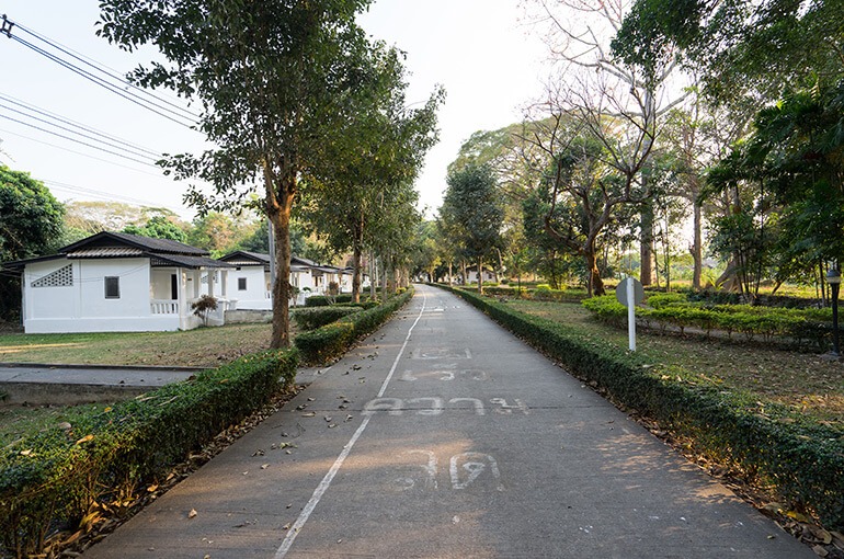 The picturesque streets at the McKean Rehabilitation Center draw new residents seeking aged care from around the world
